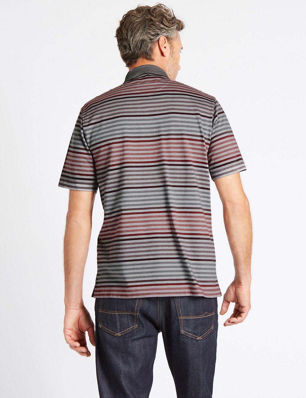 Big & Tall Pure Cotton Striped Polo Shirt 4 of 5