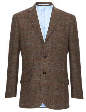 Big & Tall Pure New Wool 2 Button Multi-Checked Jacket Image 2 of 8