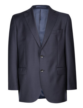 Big & Tall Pure New Wool 2 Button Pinstriped Jacket Image 2 of 6