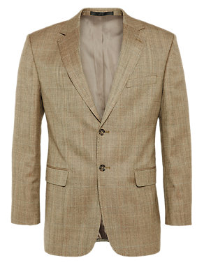 Big & Tall Pure Wool Herringbone Checked Jacket Image 2 of 8