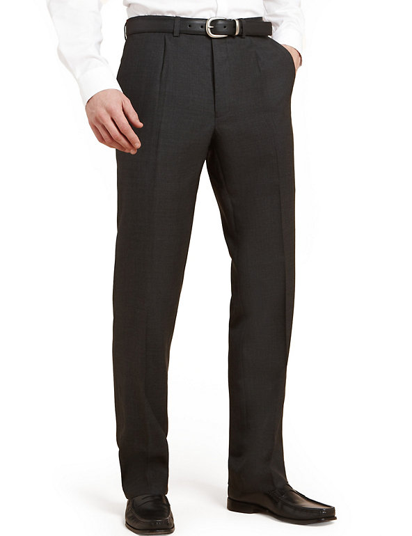 Big & Tall Pure Wool Single Pleat Trousers Image 1 of 1