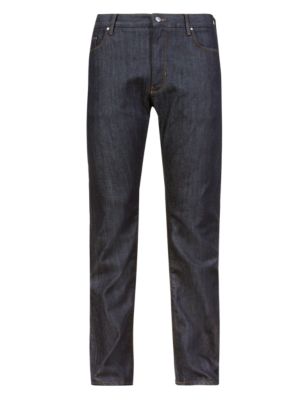 Big & Tall Rinse Wash Straight Fit Stretch Jeans Image 2 of 3