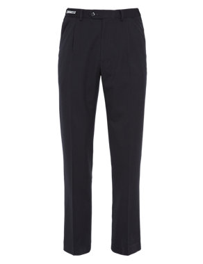 Big & Tall Supercrease® Active Waistband Single Pleat Trousers with Wool Image 2 of 5
