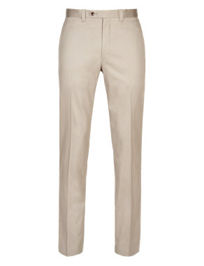 Big & Tall Supima® Cotton Tailored Fit Flat Front Trousers Image 2 of 4