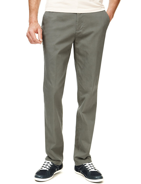 Big & Tall Tapered Chinos with Stretch & Adjustable Waist Image 1 of 2