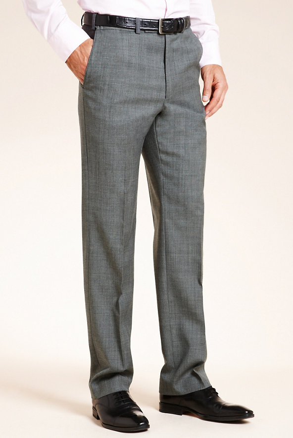 Big & Tall Ultimate Performance Flat Front Trousers with Wool Image 1 of 1