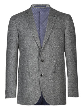 Big & Tall Wool Blend 2 Button Donegal Jacket with Cashmere Image 2 of 7