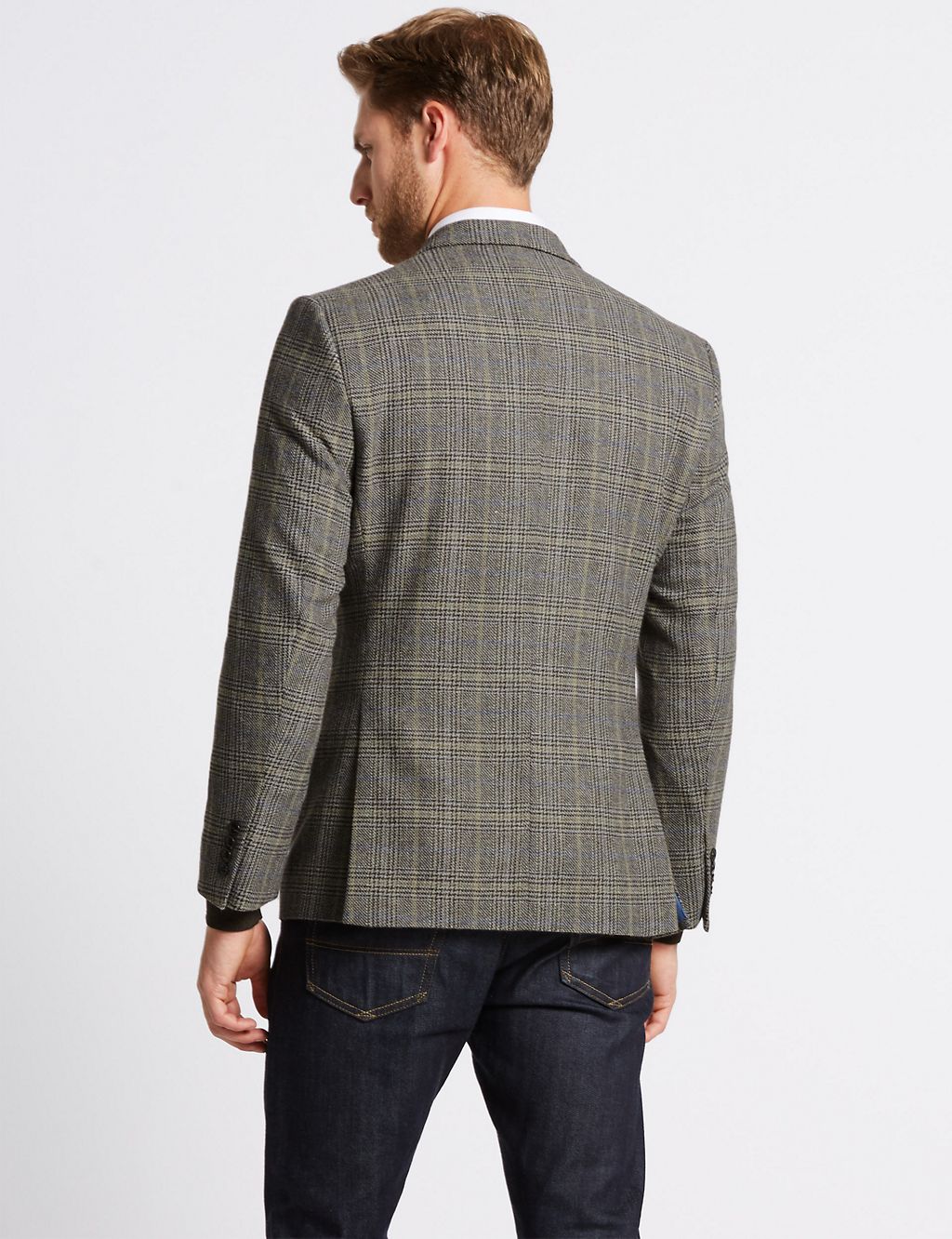 Big & Tall Wool Blend Checked Jacket 6 of 7