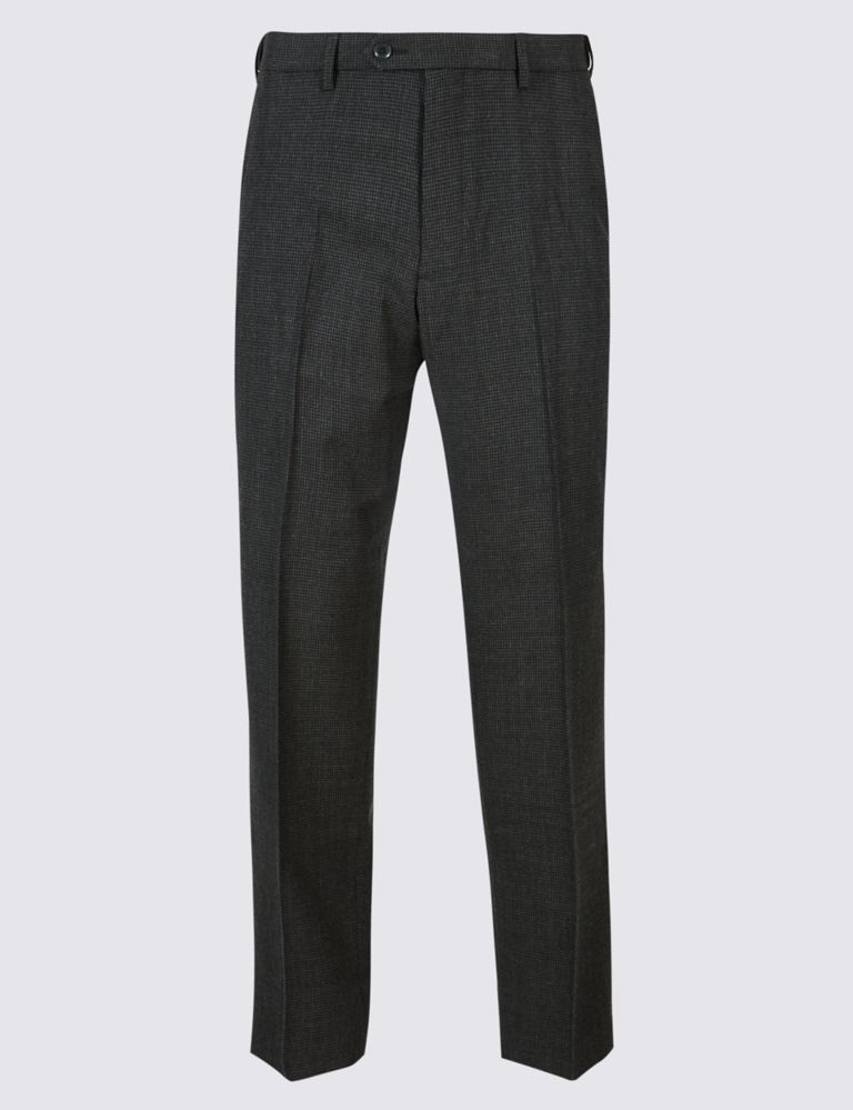 Big & Tall Wool Blend Single Pleated Trousers 2 of 5