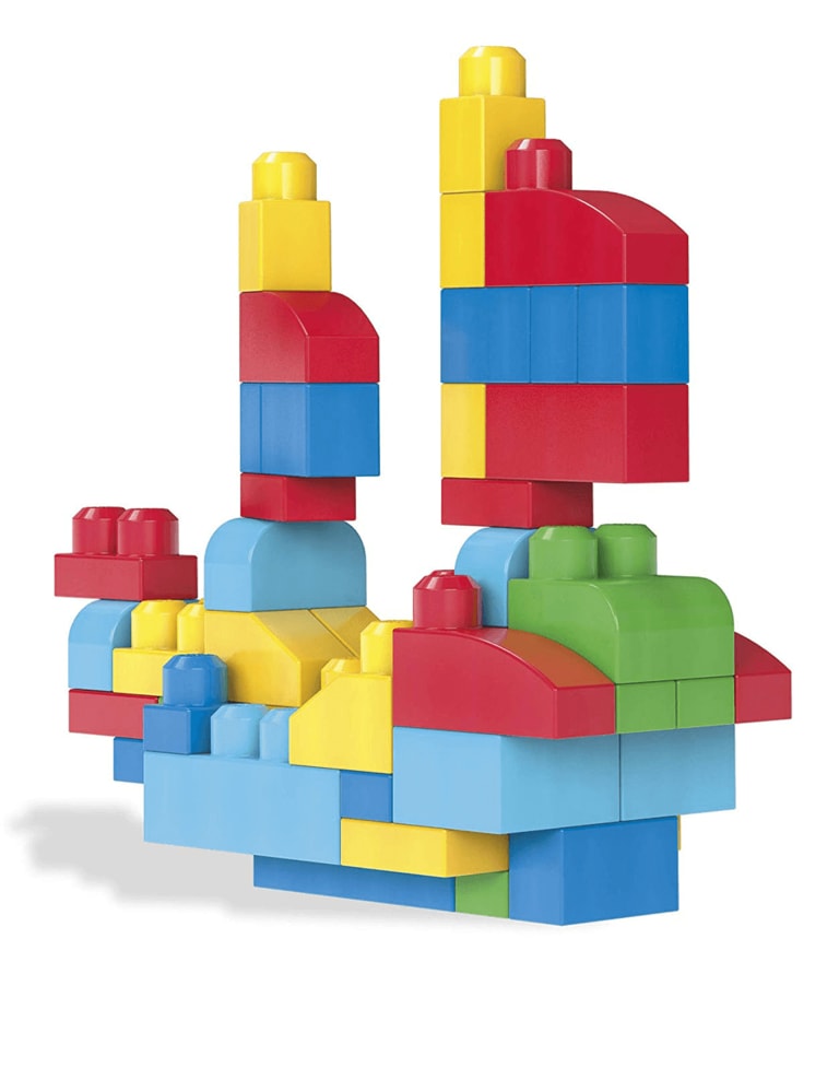 Shop Mega Bloks First Builders Big Building Blocks for Toddlers (80 Pieces)  - 1+Years - Multicolour - Violet Bag Online