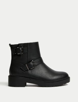 Flat round toe store boots