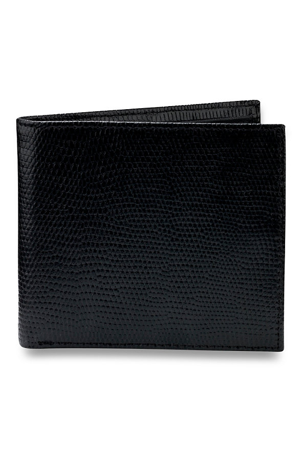 Billfold Coated Leather Faux Lizardskin Wallet Image 1 of 1