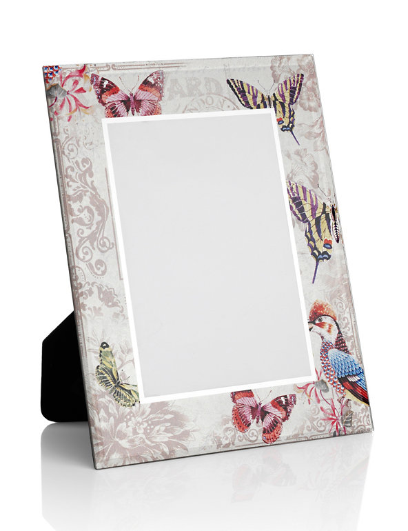 Bird & Butterfly Mirrored Photo Frame 13 x 17 inch Image 1 of 2