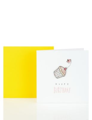 Bird & Cupcake Birthday Card | M&S
