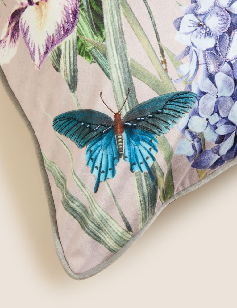 Bird Floral Embellished Cushion 3 of 5