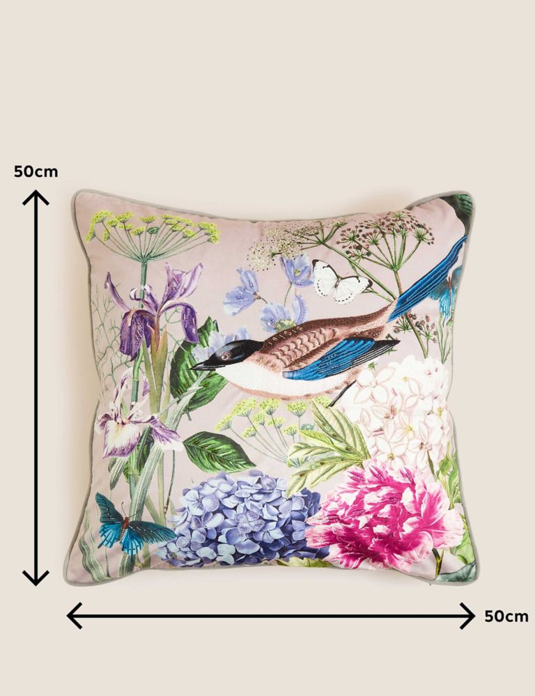 Bird Floral Embellished Cushion 6 of 6