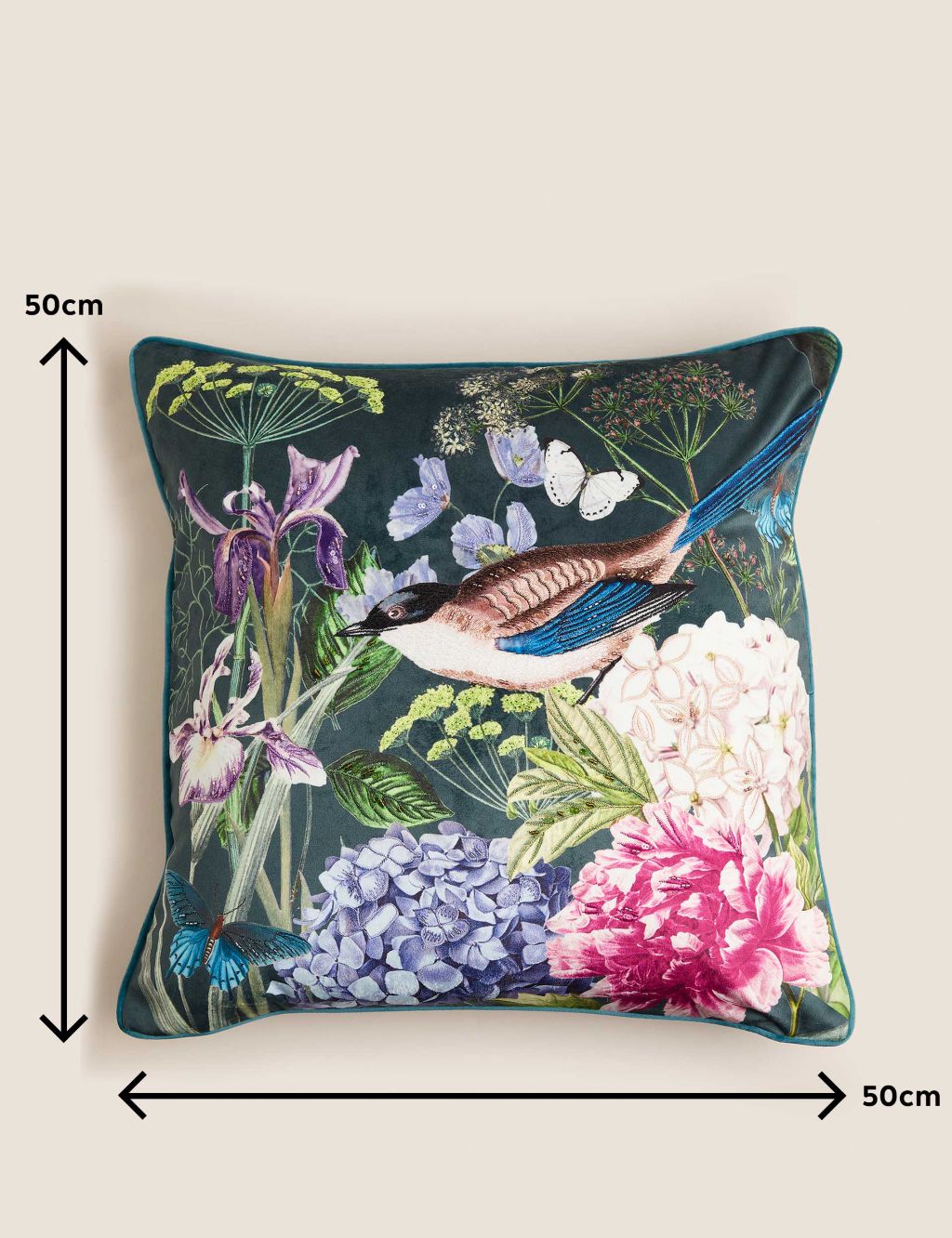 Bird Floral Embellished Cushion 5 of 7