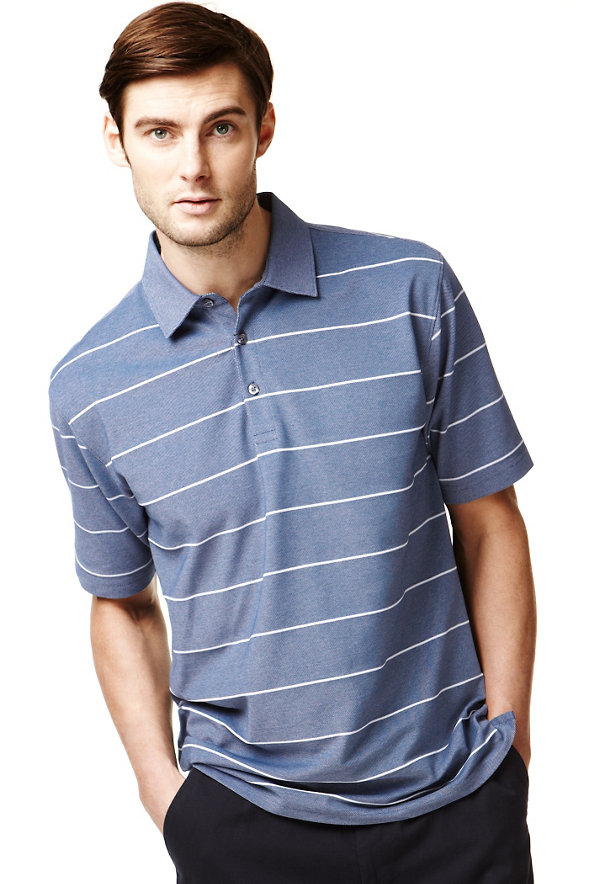 Birdseye Striped Polo Shirt Image 1 of 1