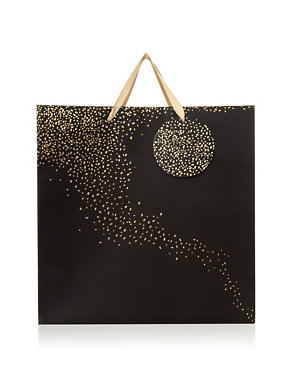 Black & Gold Speckled Large Gift Bag Image 2 of 3