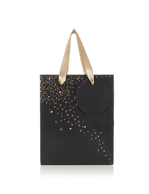 Black & Gold Speckled Small Gift Bag Image 2 of 3