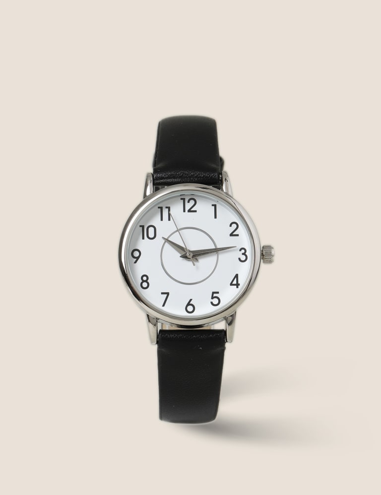 Silver watch online white face