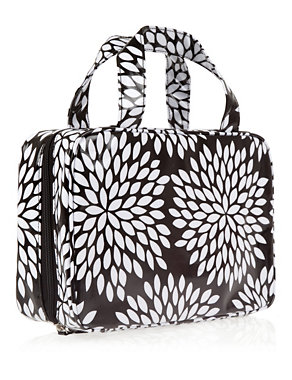 Black & White Floral Wash Bag Image 2 of 3