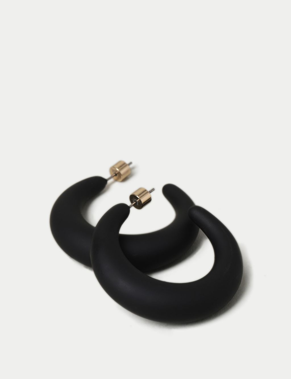 Black Matte Hoop Earrings 3 of 3