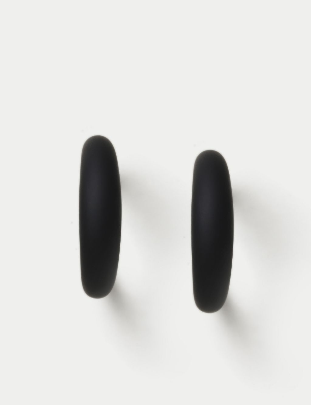 Black Matte Hoop Earrings 1 of 3