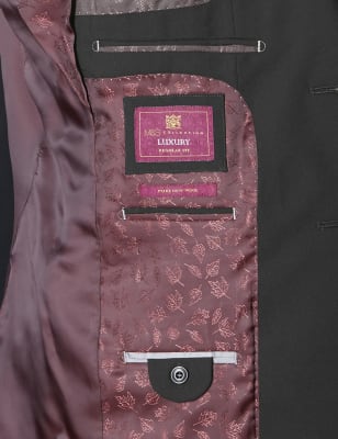 Black Regular Fit Wool Jacket | M&S Collection Luxury | M&S