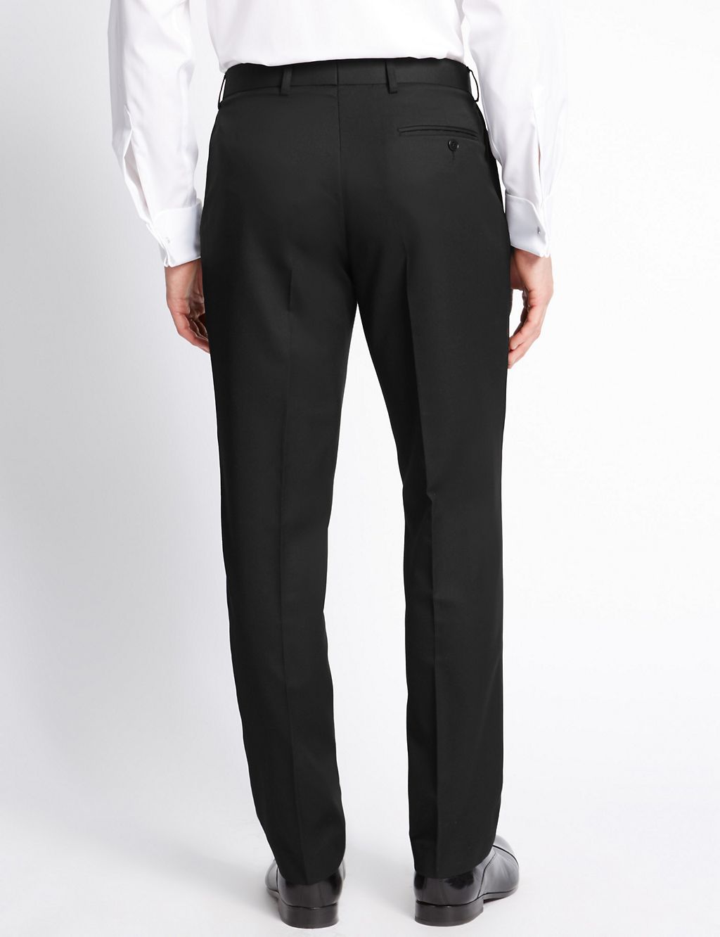 Black Regular Fit Wool Suit Trousers 2 of 4