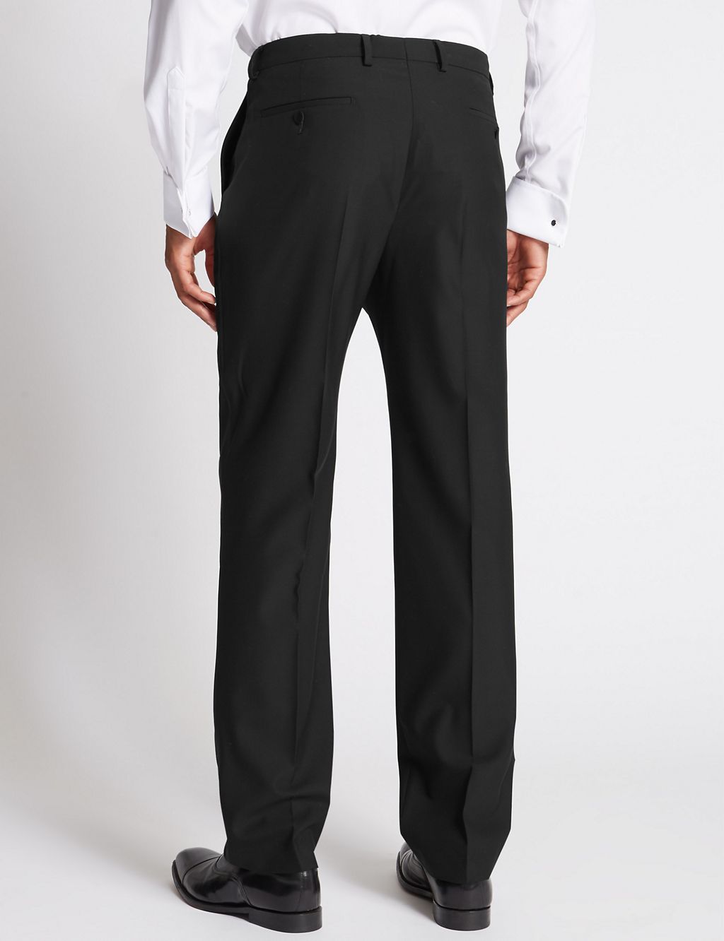 Black Regular Fit Wool Trousers 2 of 4