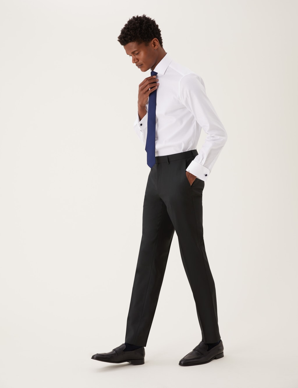 Black Skinny Fit Suit Trousers with Stretch 3 of 8