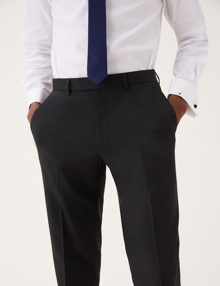 Black Skinny Fit Suit Trousers with Stretch 4 of 8