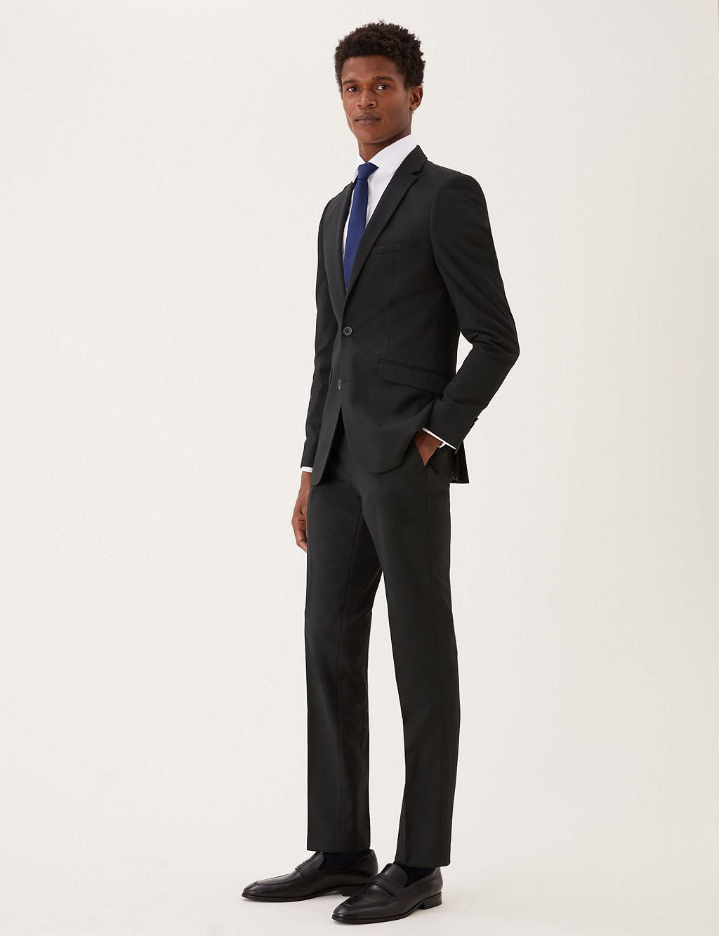 Black Skinny Fit Suit Trousers with Stretch 4 of 8