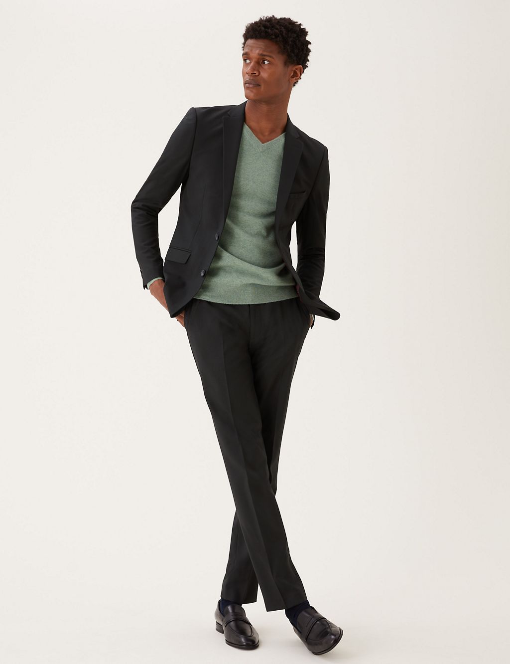 Black Skinny Fit Suit Trousers with Stretch 6 of 8