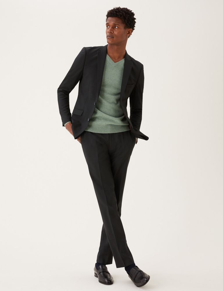Black Skinny Fit Suit Trousers with Stretch 8 of 8
