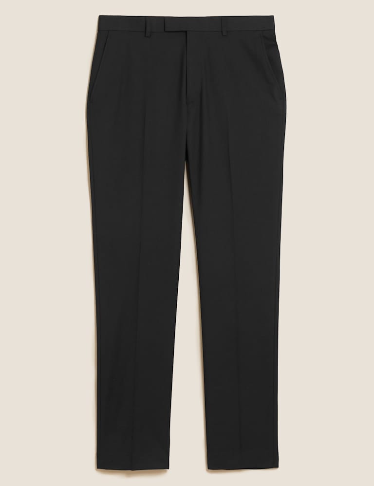 Black Skinny Fit Suit Trousers with Stretch 2 of 8
