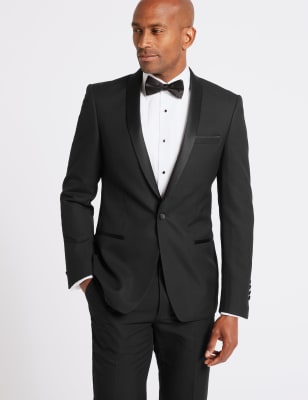 Black Slim Fit Dinner Jacket M S Collection M S