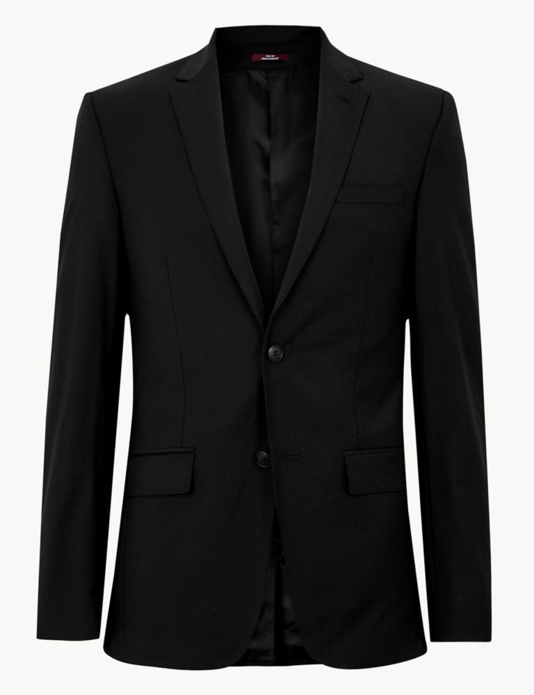 Black Slim Fit Wool Jacket 2 of 6