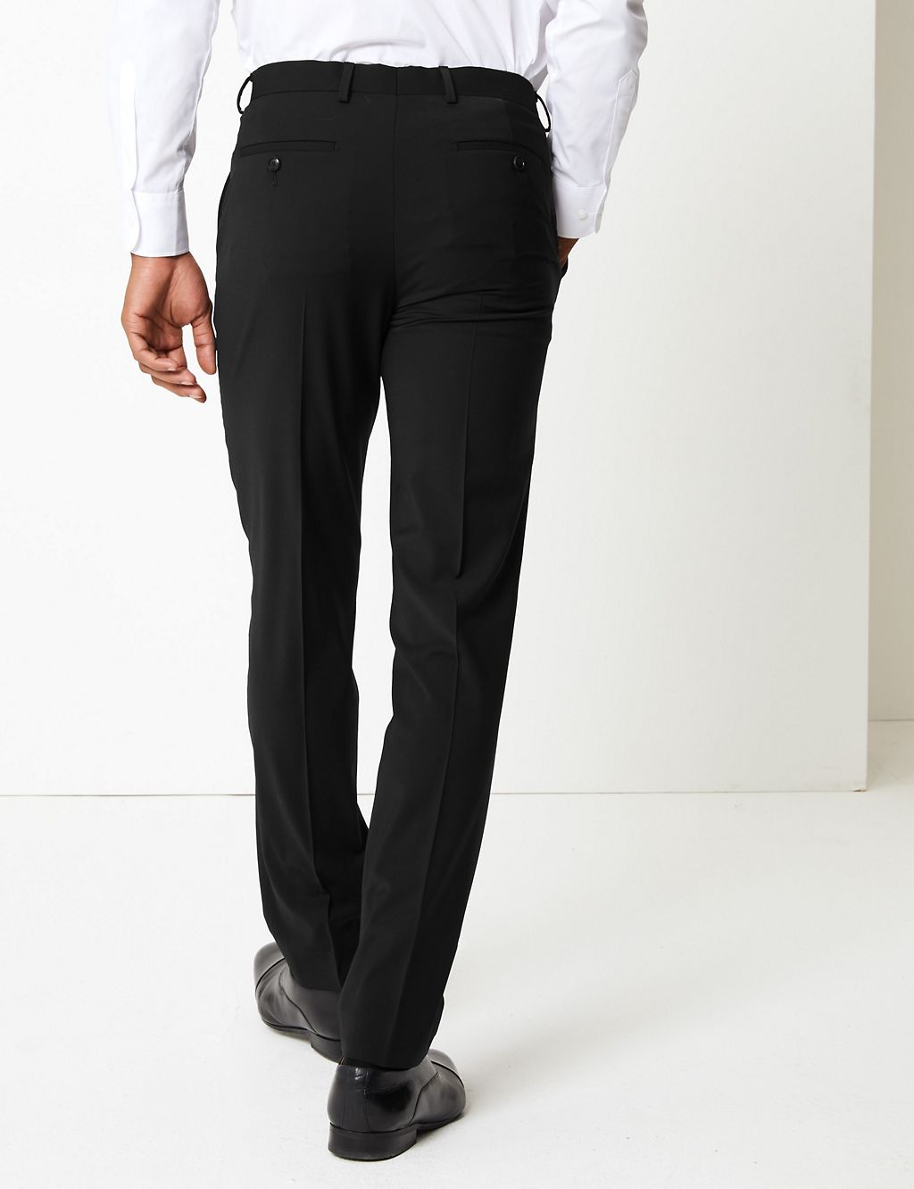 Black Slim Fit Wool Trousers 4 of 4
