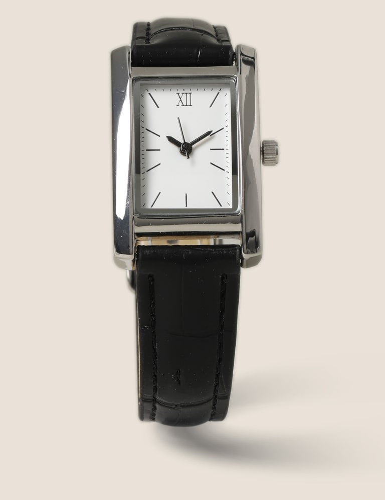 Black Square Face Watch M&S Collection M&S