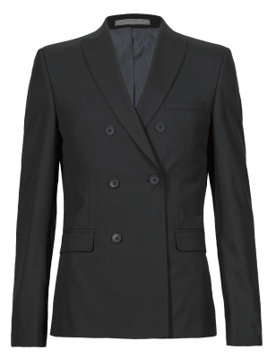 Black Superslim Double Breasted Jacket | Limited Edition | M&S