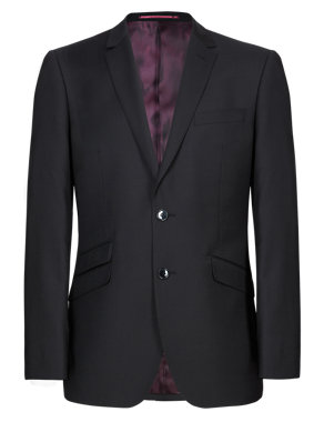 Black Tailored Fit 2 Button Jacket Image 2 of 6