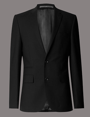Black Tailored Fit Wool Jacket Image 2 of 9