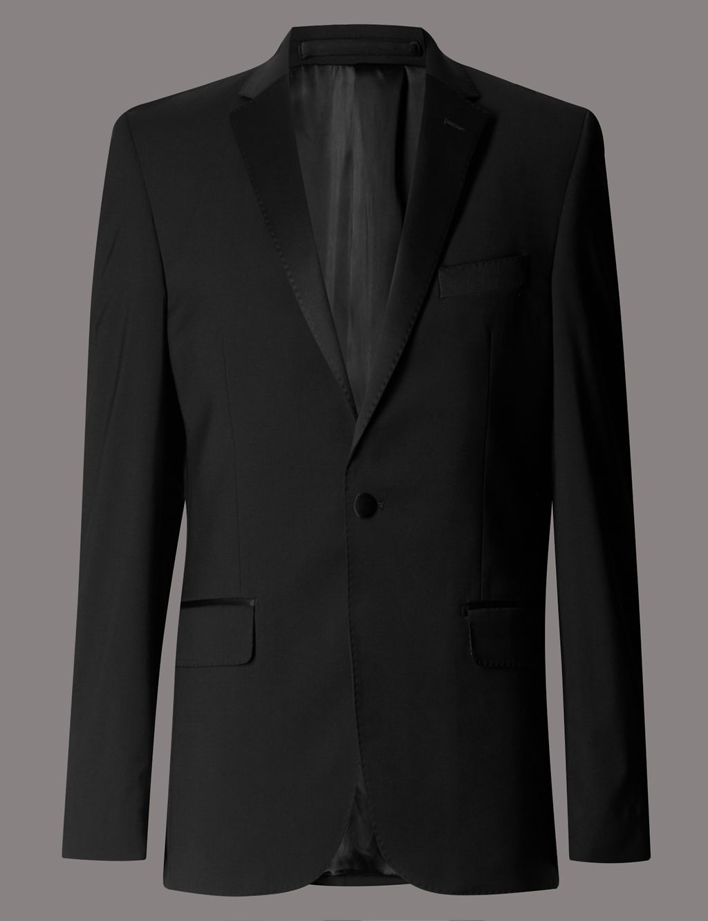 Black Tailored Fit Wool Rich Jacket 1 of 9