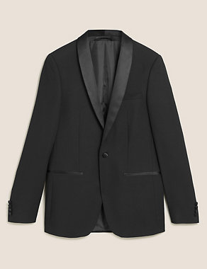 Black Textured Slim Fit Jacket Image 2 of 10