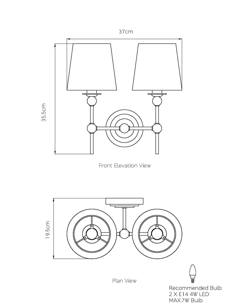 Blair Double Shade Wall Light 7 of 8