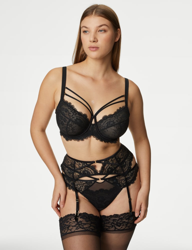 Sexy lace suspender sale striped tied dress