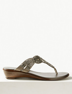 Bling Wedge Mule Sandals Image 2 of 6
