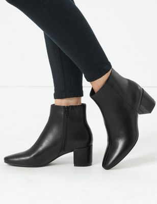 Block Heel Ankle Boots | M\u0026S Collection 